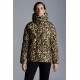 2022 Moncler Parana Short Down Jacket Women Down Puffer Coat Winter Outerwear Animal Print