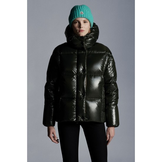 2022 Moncler Parana Short Down Jacket Women Down Puffer Coat Winter Outerwear Dark Green