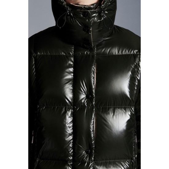 2022 Moncler Parana Short Down Jacket Women Down Puffer Coat Winter Outerwear Dark Green