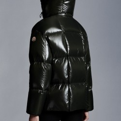 2022 Moncler Parana Short Down Jacket Women Down Puffer Coat Winter Outerwear Dark Green