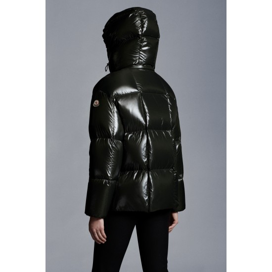 2022 Moncler Parana Short Down Jacket Women Down Puffer Coat Winter Outerwear Dark Green