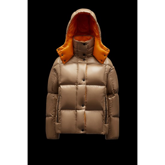 2022 Moncler Parana Short Down Jacket Women Down Puffer Coat Winter Outerwear Natural Camel Beige