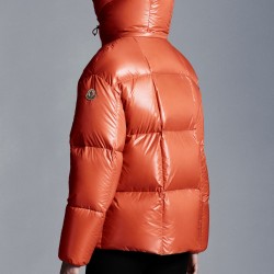 2022 Moncler Parana Short Down Jacket Women Down Puffer Coat Winter Outerwear Orange