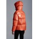 2022 Moncler Parana Short Down Jacket Women Down Puffer Coat Winter Outerwear Orange