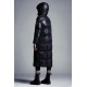 2022 Moncler Parnaiba Parka Long Down Jacket Women Hooded Down Puffer Coat Winter Outerwear Night Blue