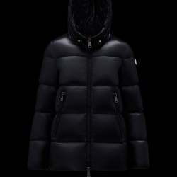 2022 Moncler Seritte Parka Short Down Jacket Women Down Puffer Coat Winter Outerwear Night Blue