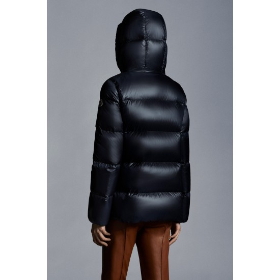 2022 Moncler Seritte Parka Short Down Jacket Women Down Puffer Coat Winter Outerwear Night Blue