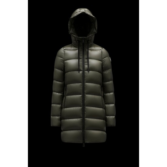 2022 Moncler Suyen Parka Long Down Jacket Women Down Puffer Coat Winter Outerwear Army Green