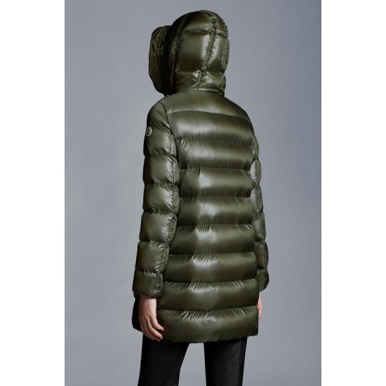 2022 Moncler Suyen Parka Long Down Jacket Women Down Puffer Coat Winter Outerwear Army Green