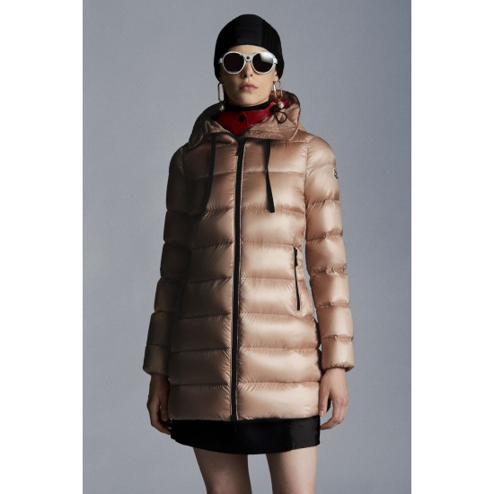 2022 Moncler Suyen Parka Long Down Jacket Women Down Puffer Coat Winter Outerwear Blush Pink