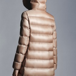 2022 Moncler Suyen Parka Long Down Jacket Women Down Puffer Coat Winter Outerwear Blush Pink