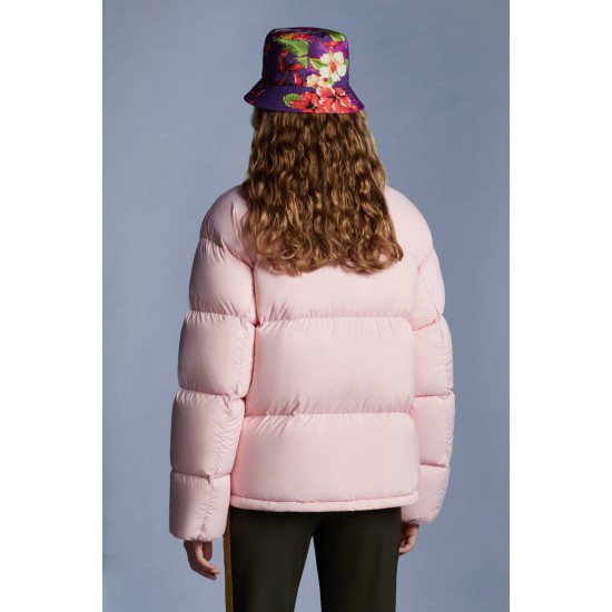 8 MONCLER PALM ANGELS Antora Short Down Jacket Womens Down Puffer Coat Winter Outerwear Pink