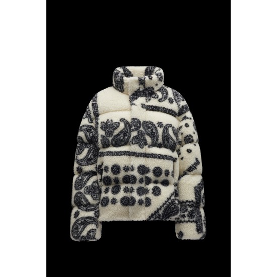 8 MONCLER PALM ANGELS Baden Short Down Jacket Womens Down Puffer Coat Winter Outerwear Black White