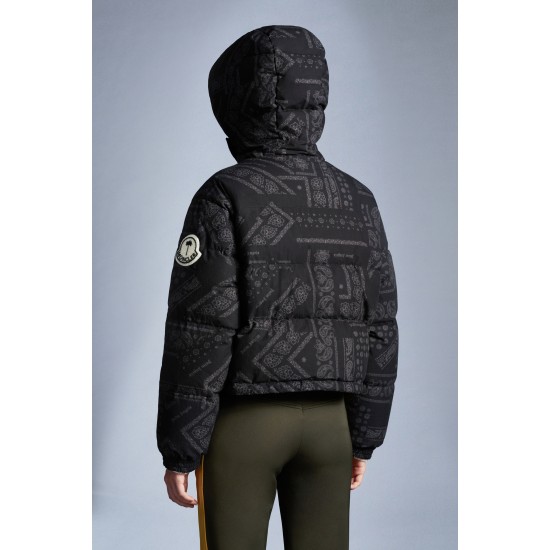 8 MONCLER PALM ANGELS Casmalia Short Down Jacket Womens Down Puffer Coat Winter Outerwear Black