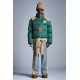 8 MONCLER PALM ANGELS Kelsey Short Down Jacket Womens Down Puffer Coat Winter Outerwear Forest Green