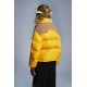 8 MONCLER PALM ANGELS Kelsey Short Down Jacket Womens Down Puffer Coat Winter Outerwear Mustard Yellow