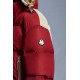 8 MONCLER PALM ANGELS Panamint Short Down Jacket Womens Down Puffer Coat Winter Outerwear Burgundy Red