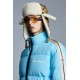 8 MONCLER PALM ANGELS Rodman Short Down Jacket Womens Down Puffer Coat Winter Outerwear Blue