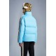 8 MONCLER PALM ANGELS Rodman Short Down Jacket Womens Down Puffer Coat Winter Outerwear Blue