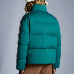 8 MONCLER PALM ANGELS Rodman Short Down Jacket Womens Down Puffer Coat Winter Outerwear Green