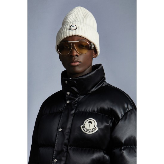 8 MONCLER PALM ANGELS Yountville Short Down Jacket Womens Down Puffer Coat Winter Outerwear Black