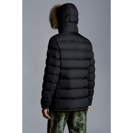 MONCLER Cluny Long Down Jacket Mens Hooded Puffer Down Coat Winter Outerwear Black