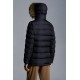 MONCLER Cluny Long Down Jacket Mens Hooded Puffer Down Coat Winter Outerwear Night Blue