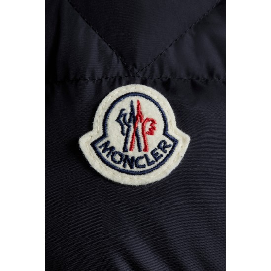 MONCLER Cluny Long Down Jacket Mens Hooded Puffer Down Coat Winter Outerwear Night Blue