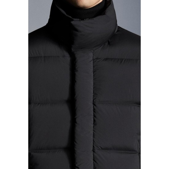 MONCLER Dieppe Long Down Jacket Mens Puffer Down Coat Winter Outerwear Black