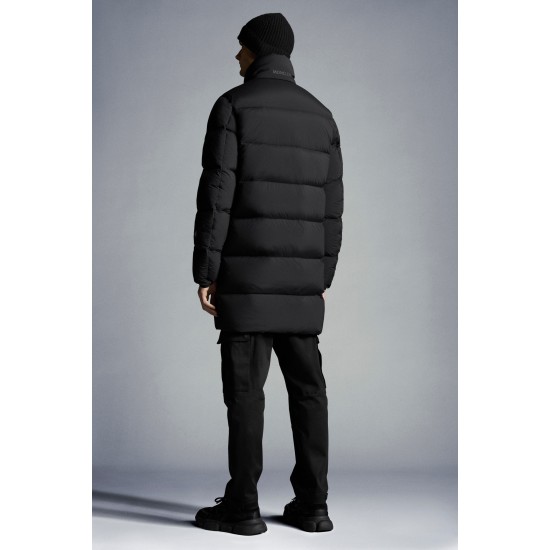 MONCLER Dieppe Long Down Jacket Mens Puffer Down Coat Winter Outerwear Black