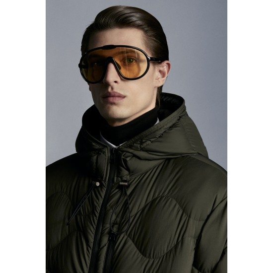 MONCLER Duvivier Long Down Jacket Mens Hooded Puffer Down Coat Winter Outerwear Army Green