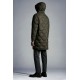 MONCLER Duvivier Long Down Jacket Mens Hooded Puffer Down Coat Winter Outerwear Army Green