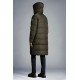 MONCLER Harel Long Down Jacket Mens Hooded Puffer Down Coat Winter Outerwear Reversible Army Green