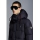 MONCLER Harel Long Down Jacket Mens Hooded Puffer Down Coat Winter Outerwear Reversible Electric Blue