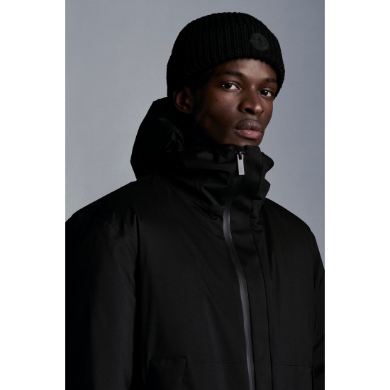 MONCLER Lauzier Parka Down Jacket Mens Hooded Puffer Down Coat Winter Outerwear Black