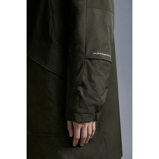 MONCLER Teyssier Parka Down Jacket Mens Hooded Puffer Down Coat Winter Outerwear Army Green