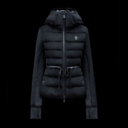 Moncler GRENOBLE Women Hooded Down Puffer Jackets Black