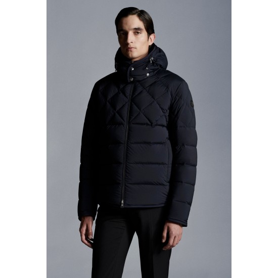 2022 Moncler Cecaud Short Down Jacket Mens Winter Hooded Puffer Down Coat Outerwear Night Blue