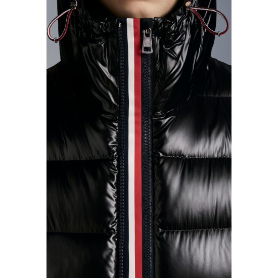 2022 Moncler Courcillon Shiny Hooded Jacket Casual Short Down Jackets Mens Down Purffer Coat Winter Outerwear Black