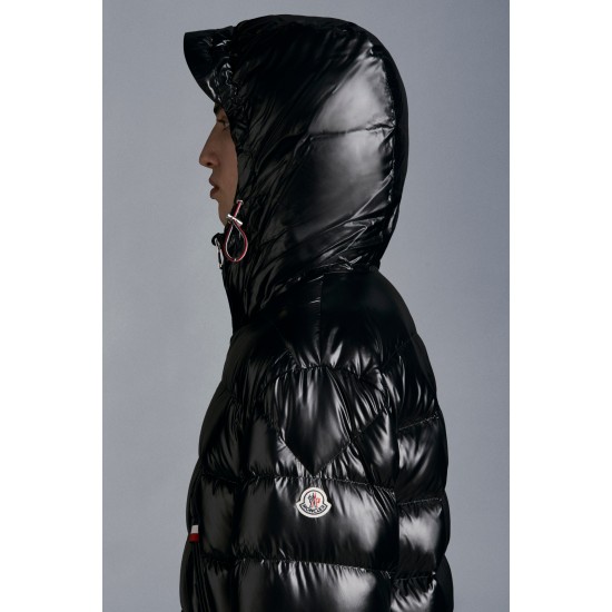 2022 Moncler Courcillon Shiny Hooded Jacket Casual Short Down Jackets Mens Down Purffer Coat Winter Outerwear Black