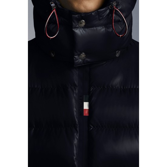 2022 Moncler Cuvellier Short Down Jacket Mens Winter Puffer Down Coat Outerwear Night Blue