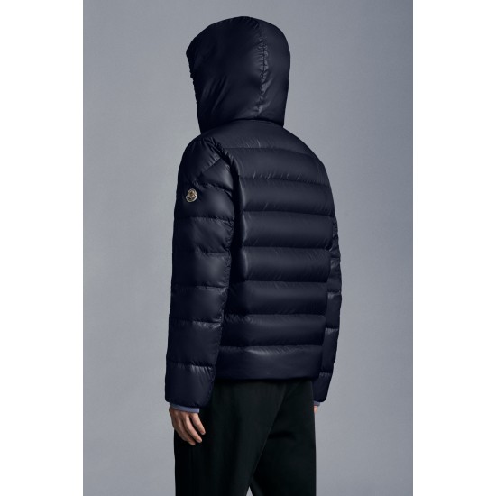 2022 Moncler Cuvellier Short Down Jacket Mens Winter Puffer Down Coat Outerwear Night Blue