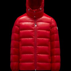 2022 Moncler Cuvellier Short Down Jacket Mens Winter Puffer Down Coat Outerwear Scarlet Red