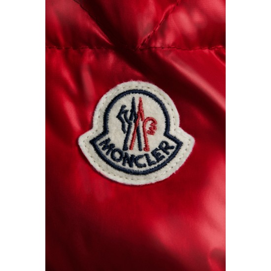 2022 Moncler Cuvellier Short Down Jacket Mens Winter Puffer Down Coat Outerwear Scarlet Red