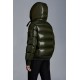 2022 Moncler Deschamps Short Down Jacket Mens Zip Up Hooded Down Puffer Coat Winter Outerwear Army Green