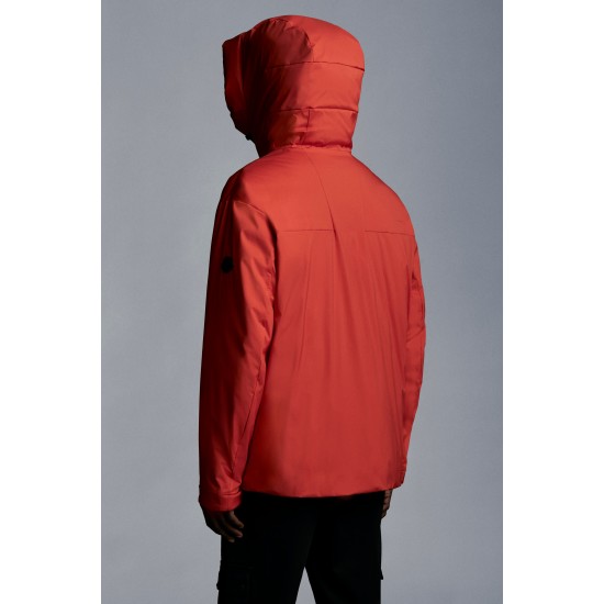 2022 Moncler Dilliers Hooded Down Jacket Mens Winter Down Coat Outerwear Orange Red