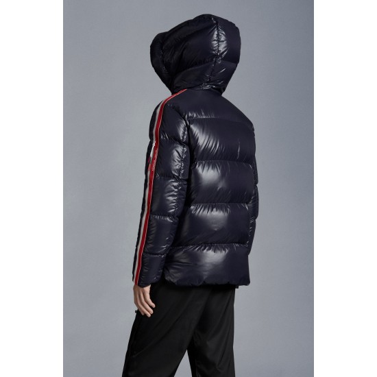 2022 Moncler Dincer Hooded Jacket Casual Short Down Jackets Mens Down Purffer Coat Winter Outerwear Night Blue