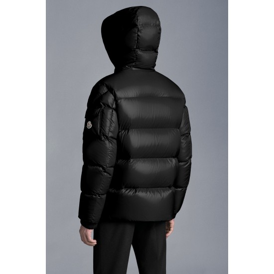 2022 Moncler Ecrins Short Down Jacket Mens Winter Hooded Puffer Down Coat Outerwear Black