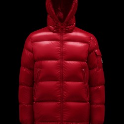 2022 Moncler Ecrins Short Down Jacket Mens Winter Hooded Puffer Down Coat Outerwear Scarlet Red