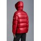 2022 Moncler Ecrins Short Down Jacket Mens Winter Hooded Puffer Down Coat Outerwear Scarlet Red